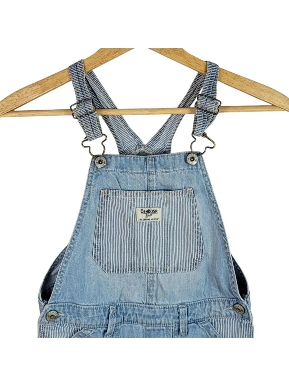 OshKosh B'gosh Girls Shortalls Blue Size 7 Cutoffs Pocket Vestbak Overall Shorts